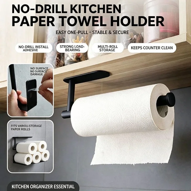 Kitchen Appliances Rack - Portarrollos de papel, toallero, estante colgante,