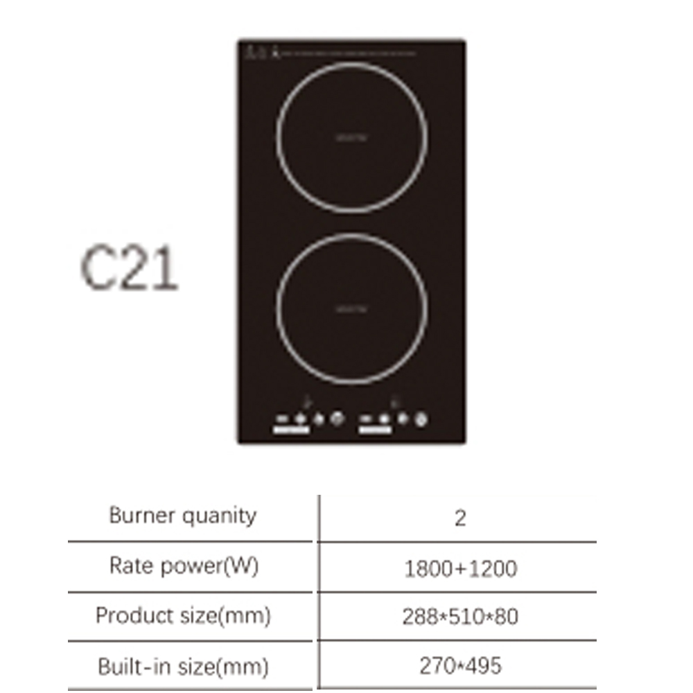 Induction Cooktop Portable - Estufa eléctrica de doble calentamiento, mesa